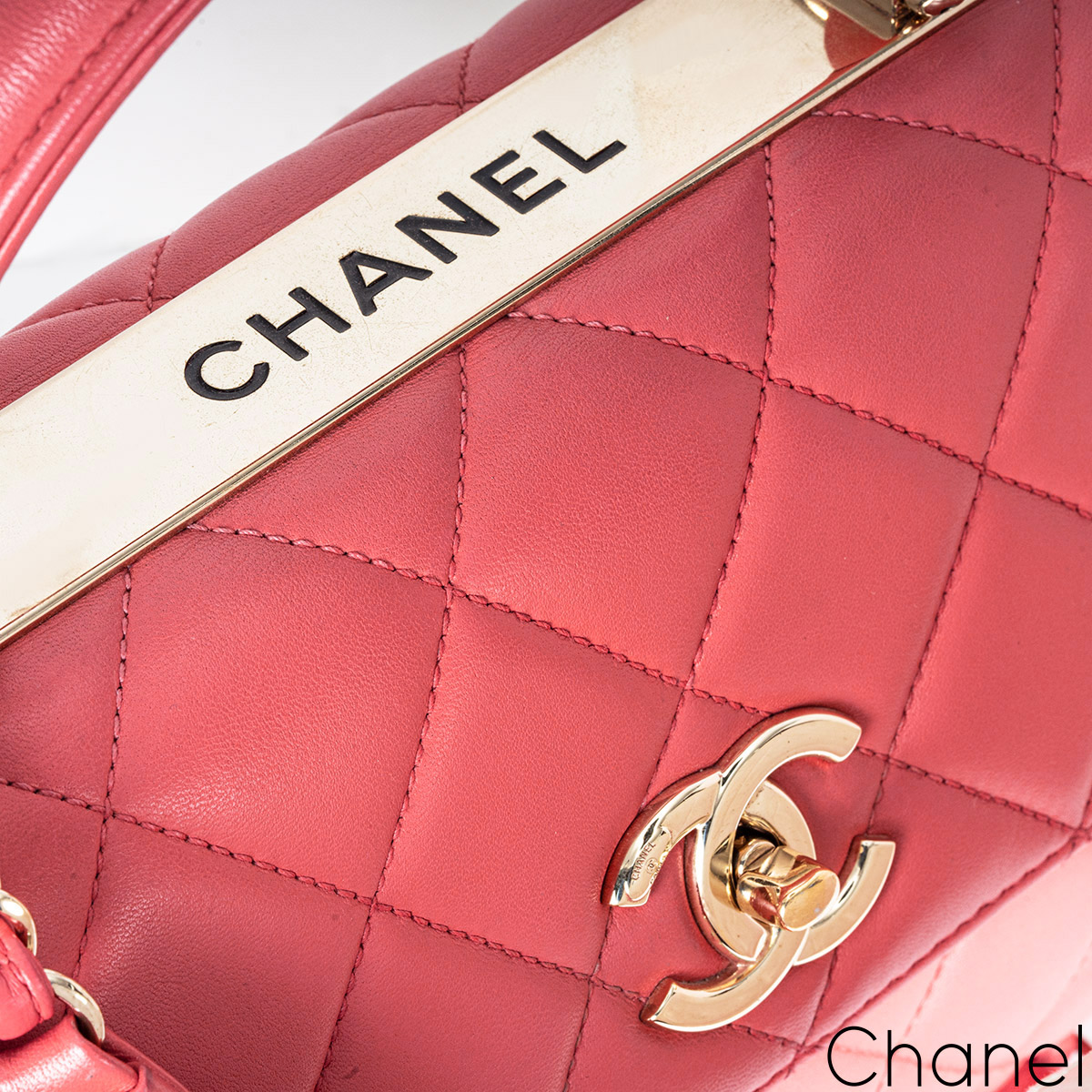 Replica Chanel Small Trendy CC A92236 Pink Flap Bag With Metal Plate